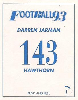 1993 Select AFL Stickers #143 Darren Jarman Back